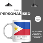 Personalised Philippines flag mug – personalisation and care information