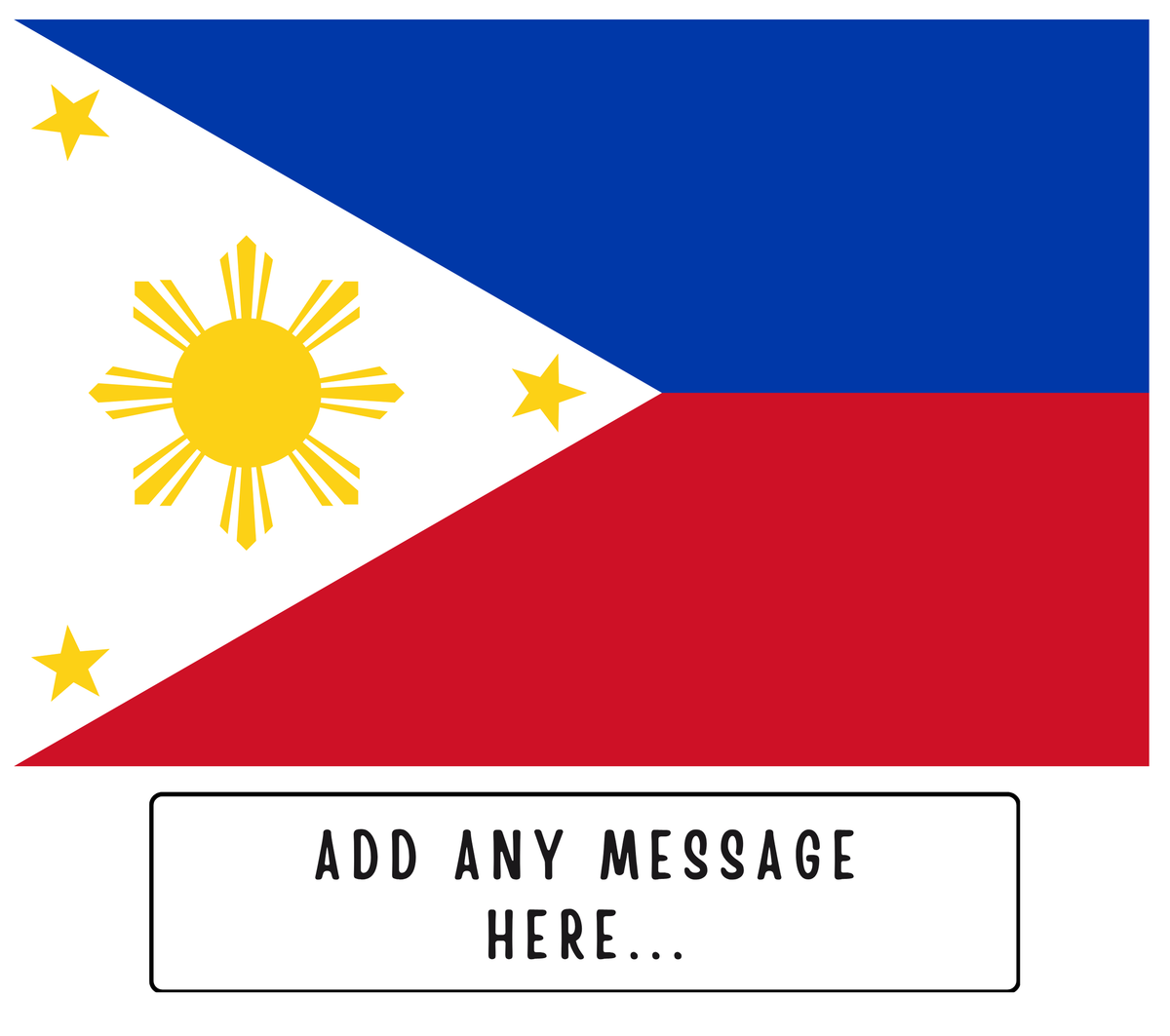 Personalised Philippines flag mug – flat source artwork with space for a personalised message