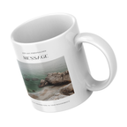 Photo and Message Mug – angled view with example photos