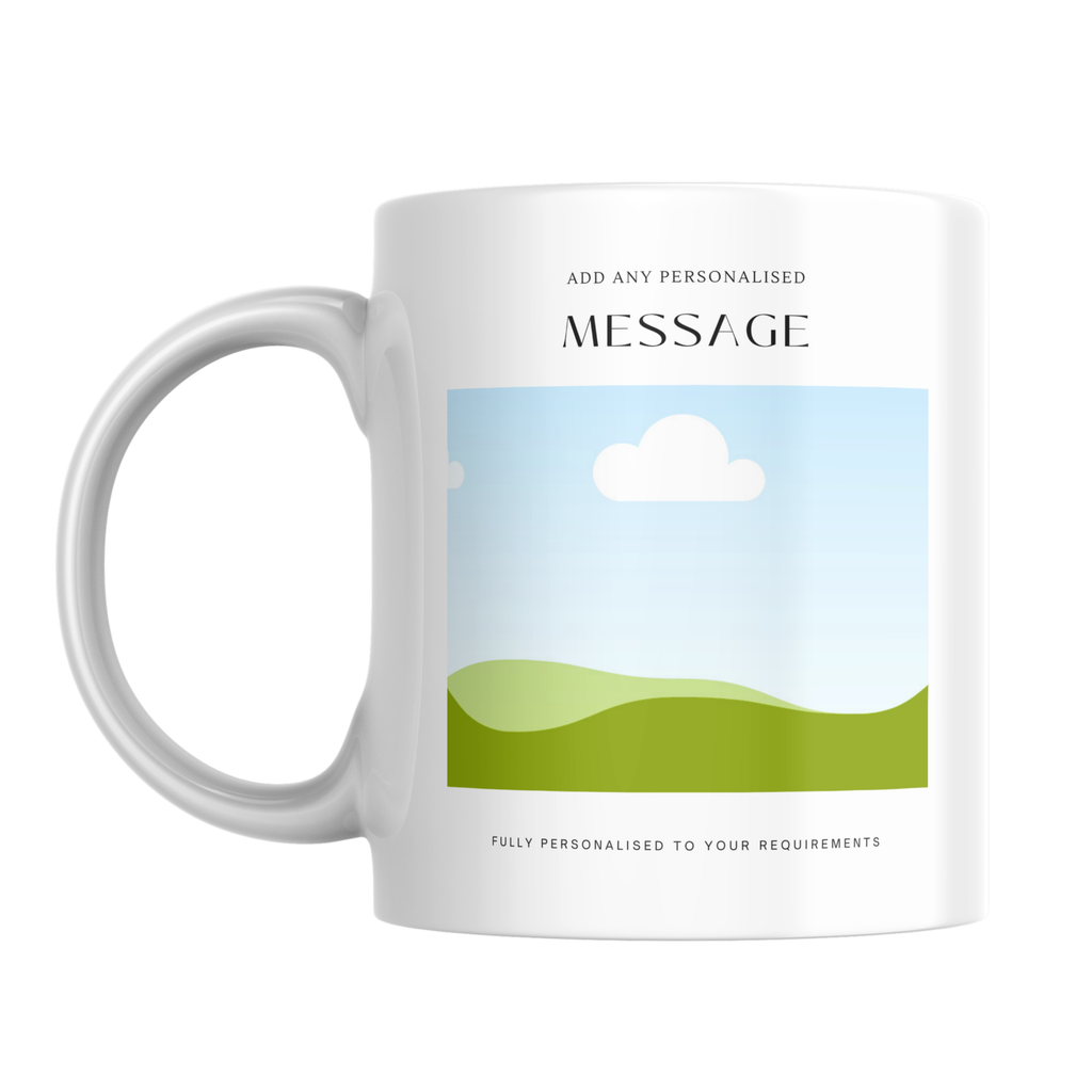Photo and Message Mug – front view showing photo placeholders