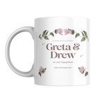 Pink Floral Engagement Mug – front view