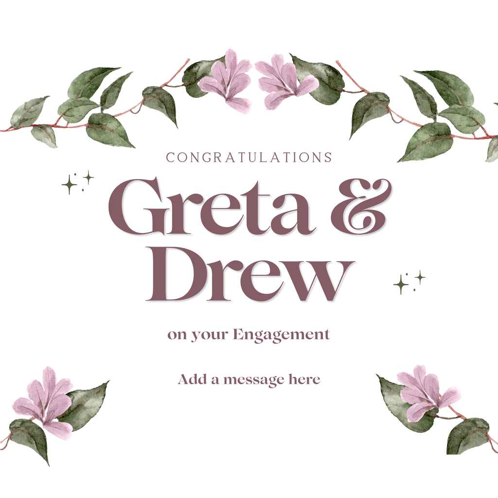 Pink Floral Engagement Mug – original flat artwork