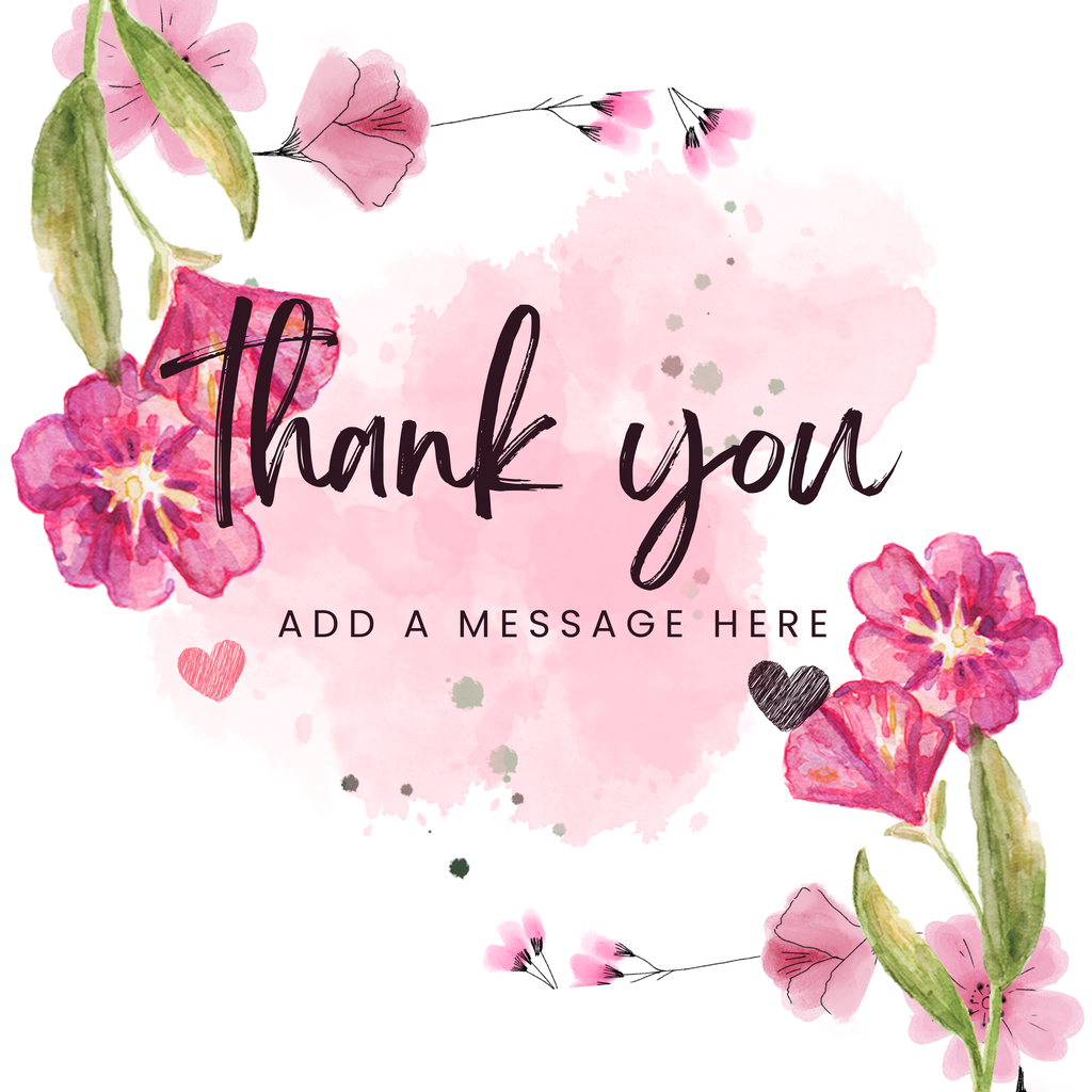 Pink Floral Thank You Mug – original flat artwork
