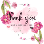 Pink Floral Thank You Mug – original flat artwork