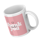 Pink Thank You Name Mug – angled view