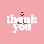 Pink Thank You Name Mug – original flat artwork