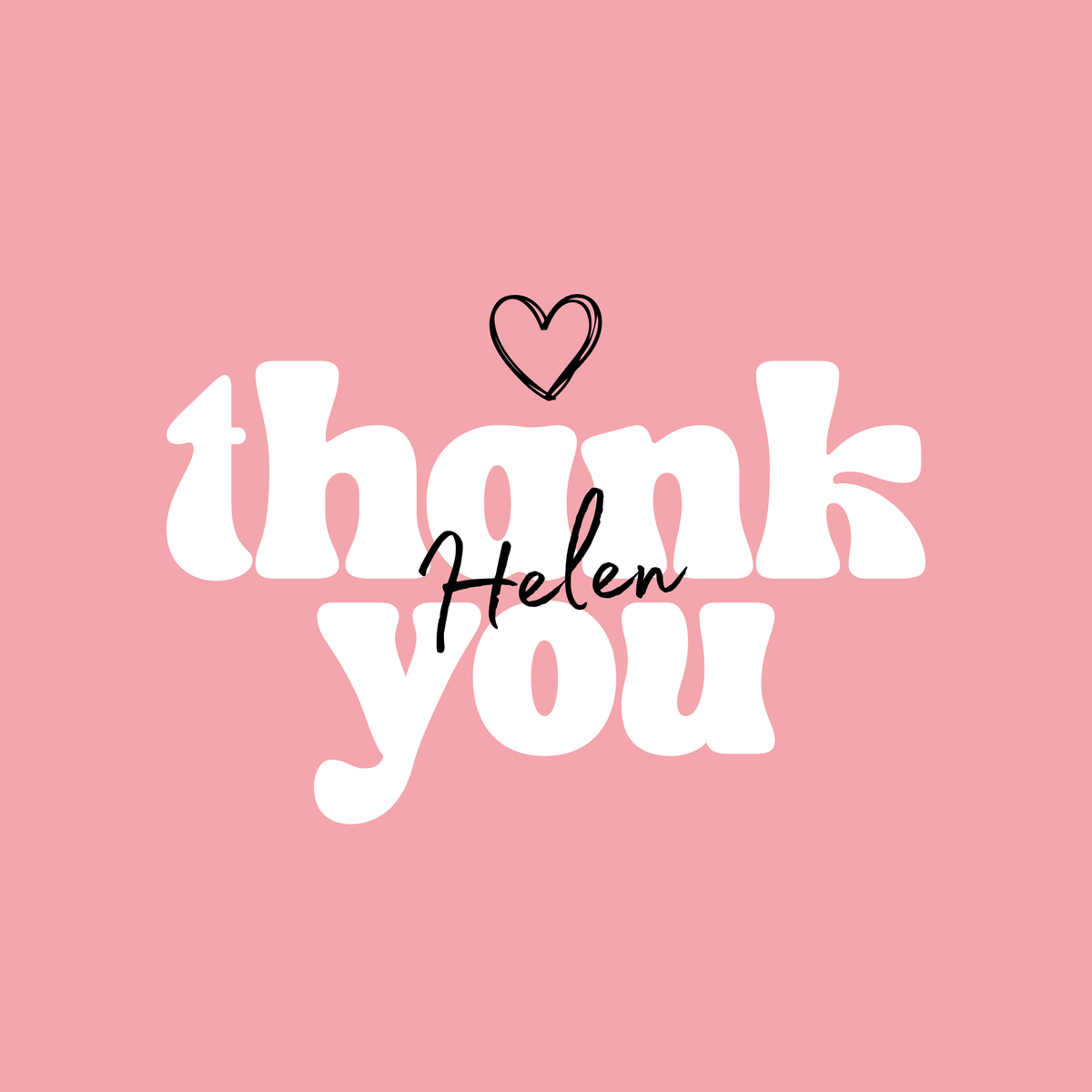 Pink Thank You Name Mug – original flat artwork