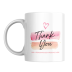 Pink Watercolour Thank You Mug – front view