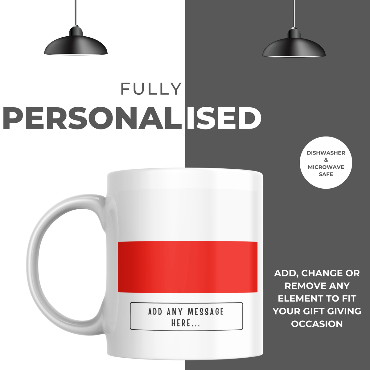 Personalised Poland flag mug – personalisation and care information