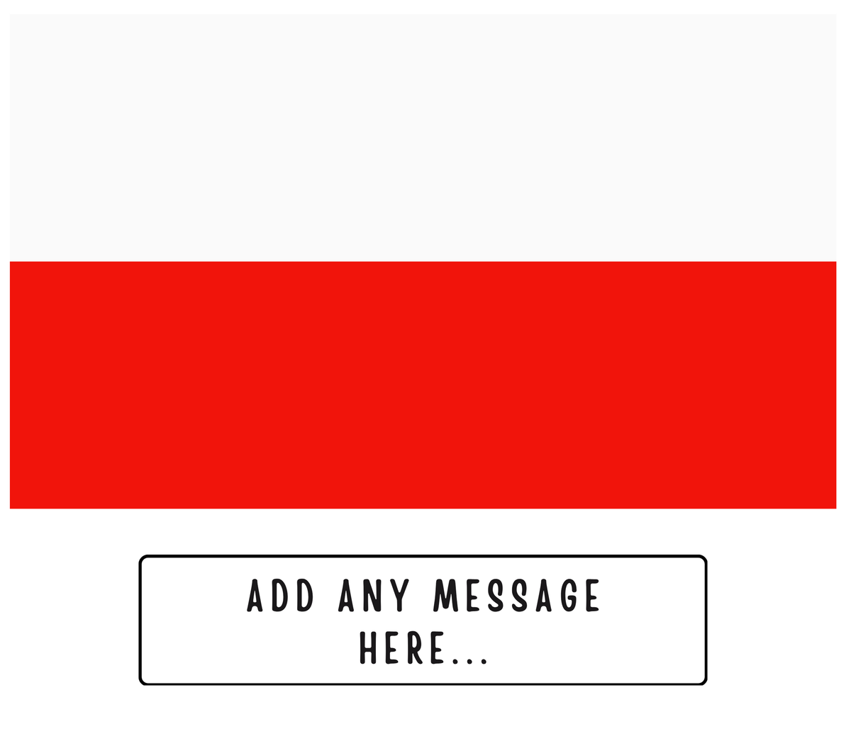 Personalised Poland flag mug – flat source artwork with space for a personalised message