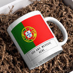 Personalised Portugal flag mug – gift presentation on paper packing