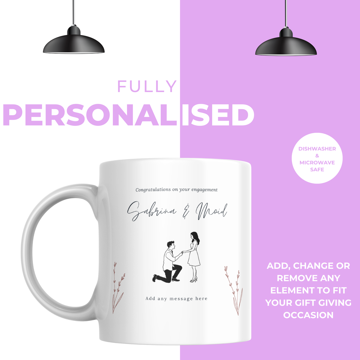 Proposal Illustration Engagement Mug – personalisation information