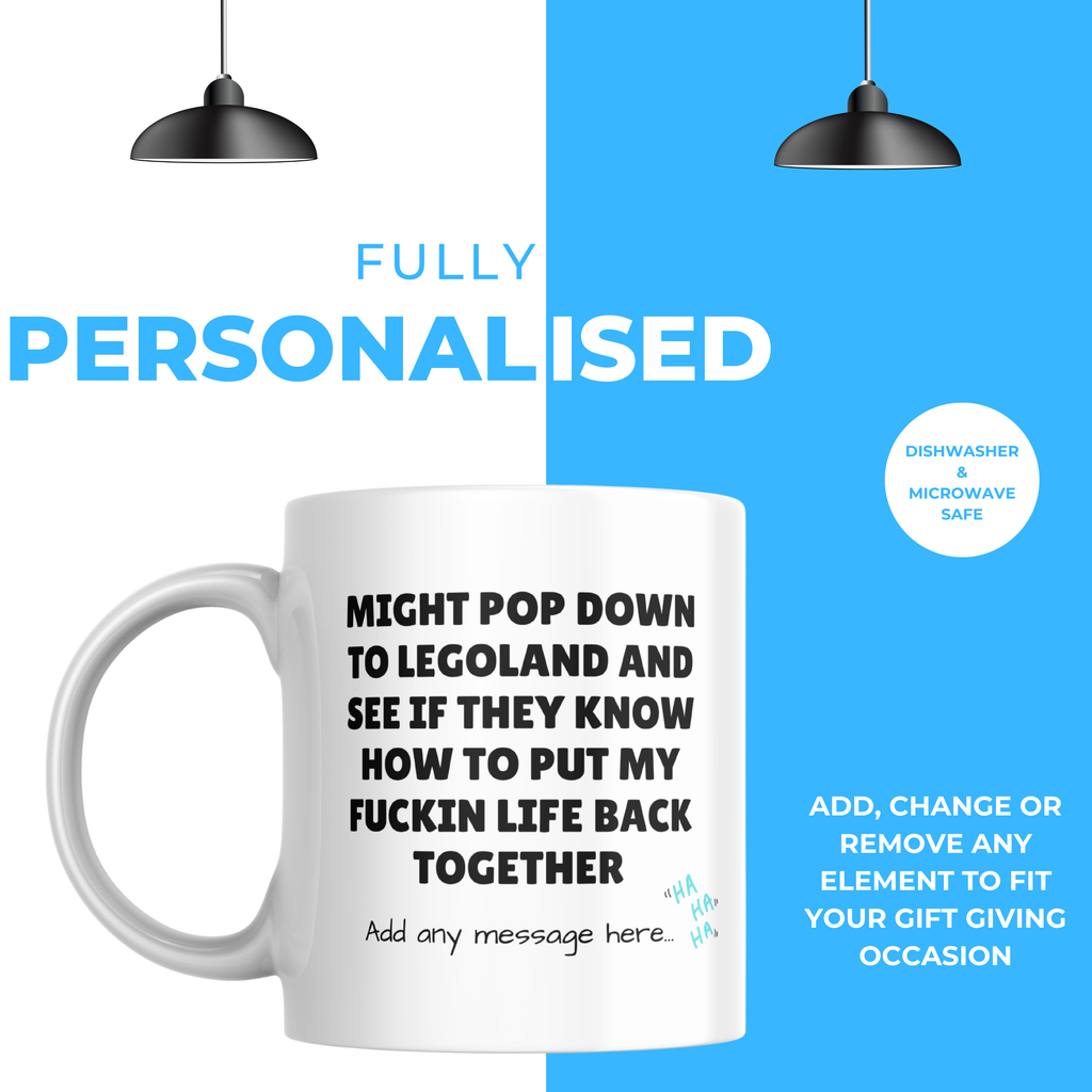 Put My Life Back Together Brick Mug – personalisation information