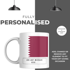 Personalised Qatar flag mug – personalisation and care information