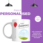 Red Balloon Photo Anniversary Mug – personalisation information