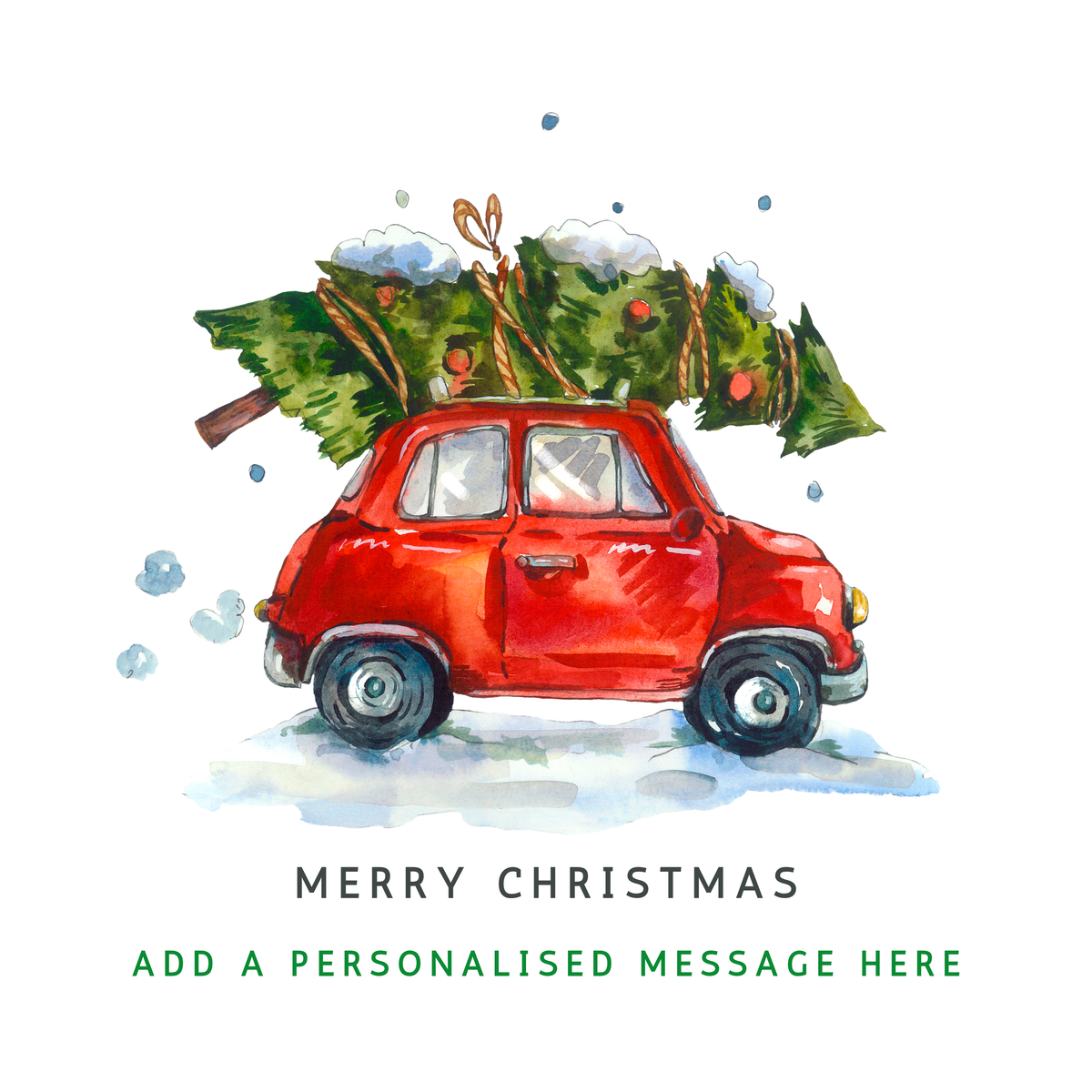 Red Car with Christmas Tree Mug – original flat artwork