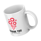 Red Hearts Thank You Mug – angled view