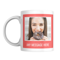 Red Photo Frame Mug – front view with example photos