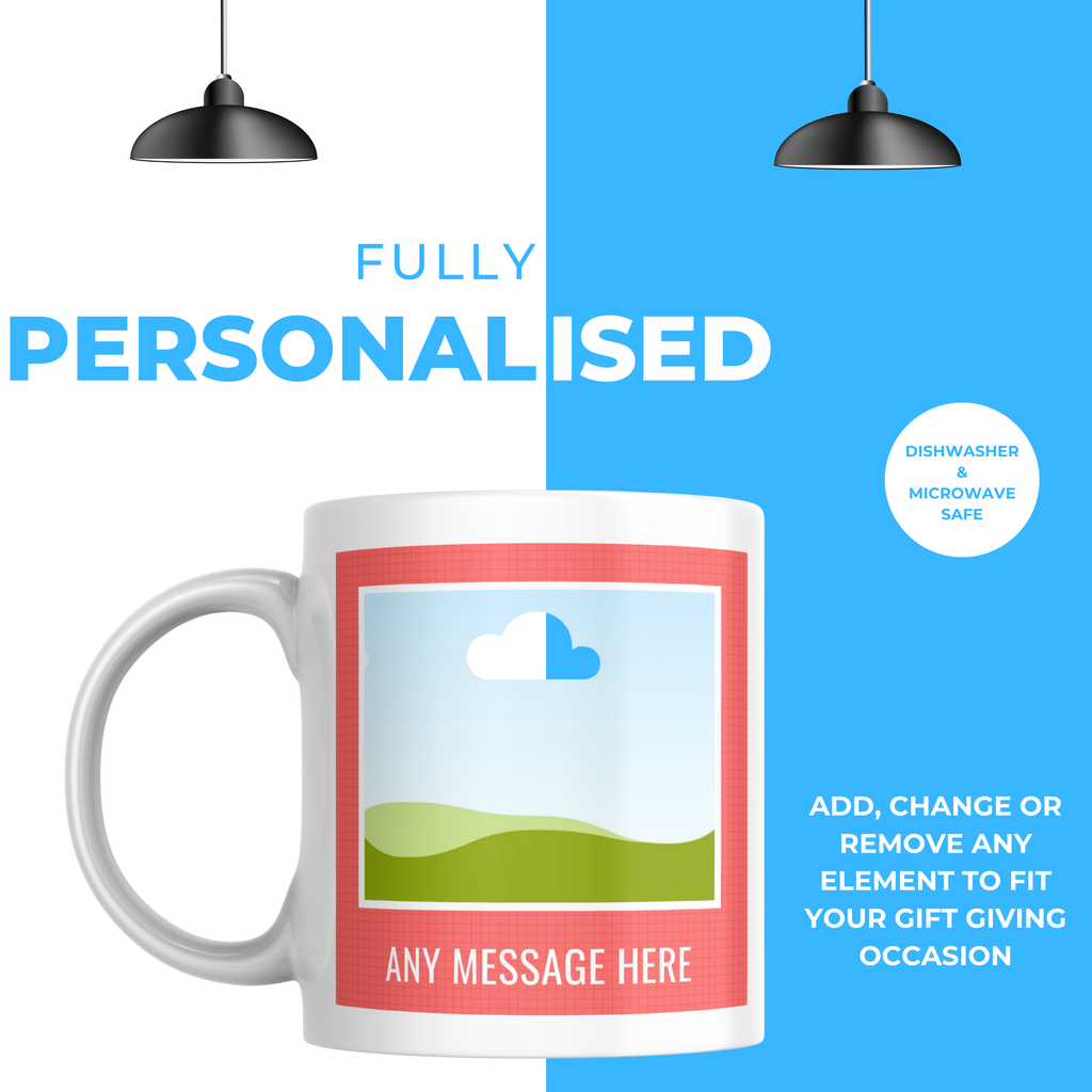 Red Photo Frame Mug – personalisation information