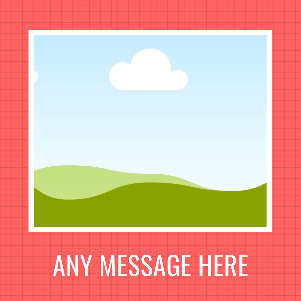 Red Photo Frame Mug – flat artwork showing photo placeholders