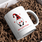 Red Plaid Hat Christmas Gnome Mug – gift presentation on paper packing