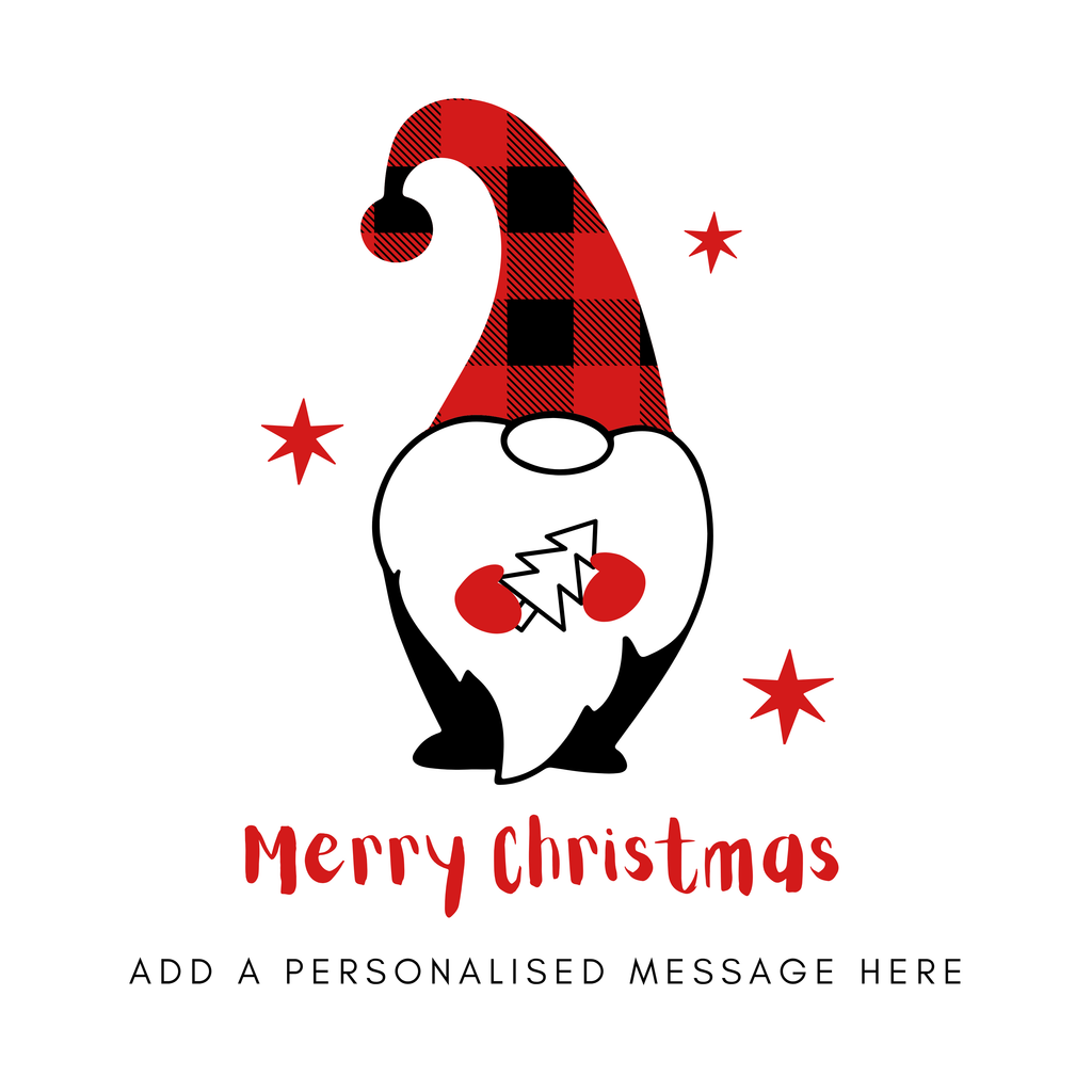 Red Plaid Hat Christmas Gnome Mug – original flat artwork