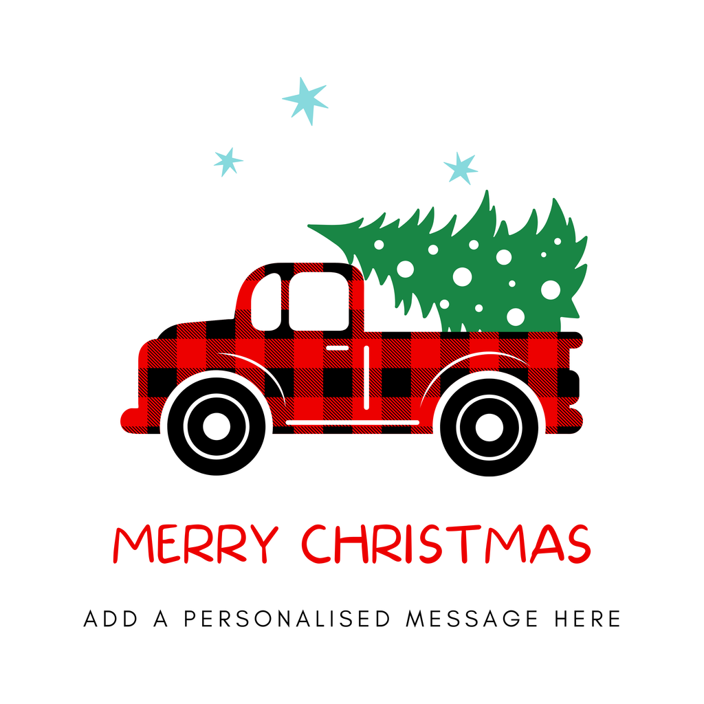 Red Plaid Truck Christmas Mug – original flat artwork