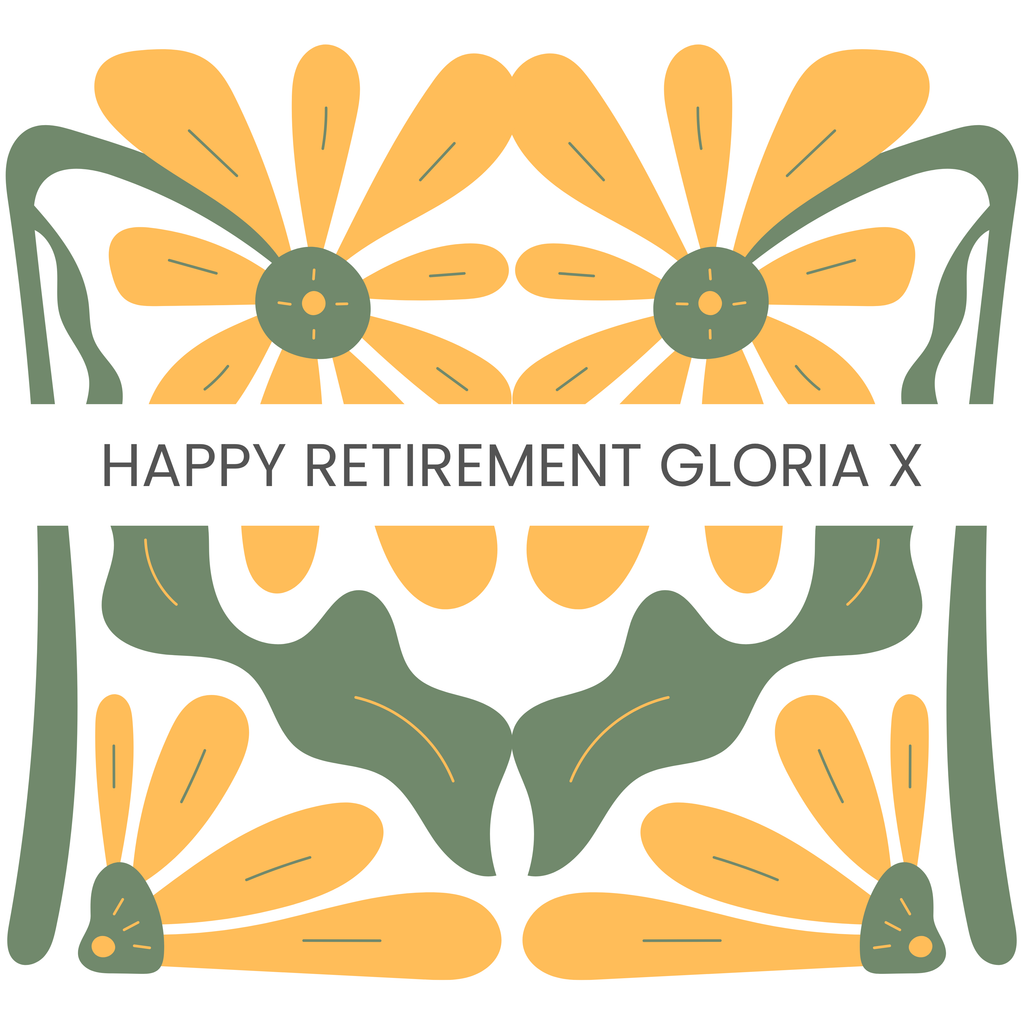 Retro Yellow Flowers Retirement Mug – original flat artwork