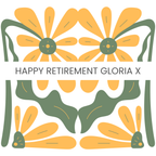 Retro Yellow Flowers Retirement Mug – original flat artwork