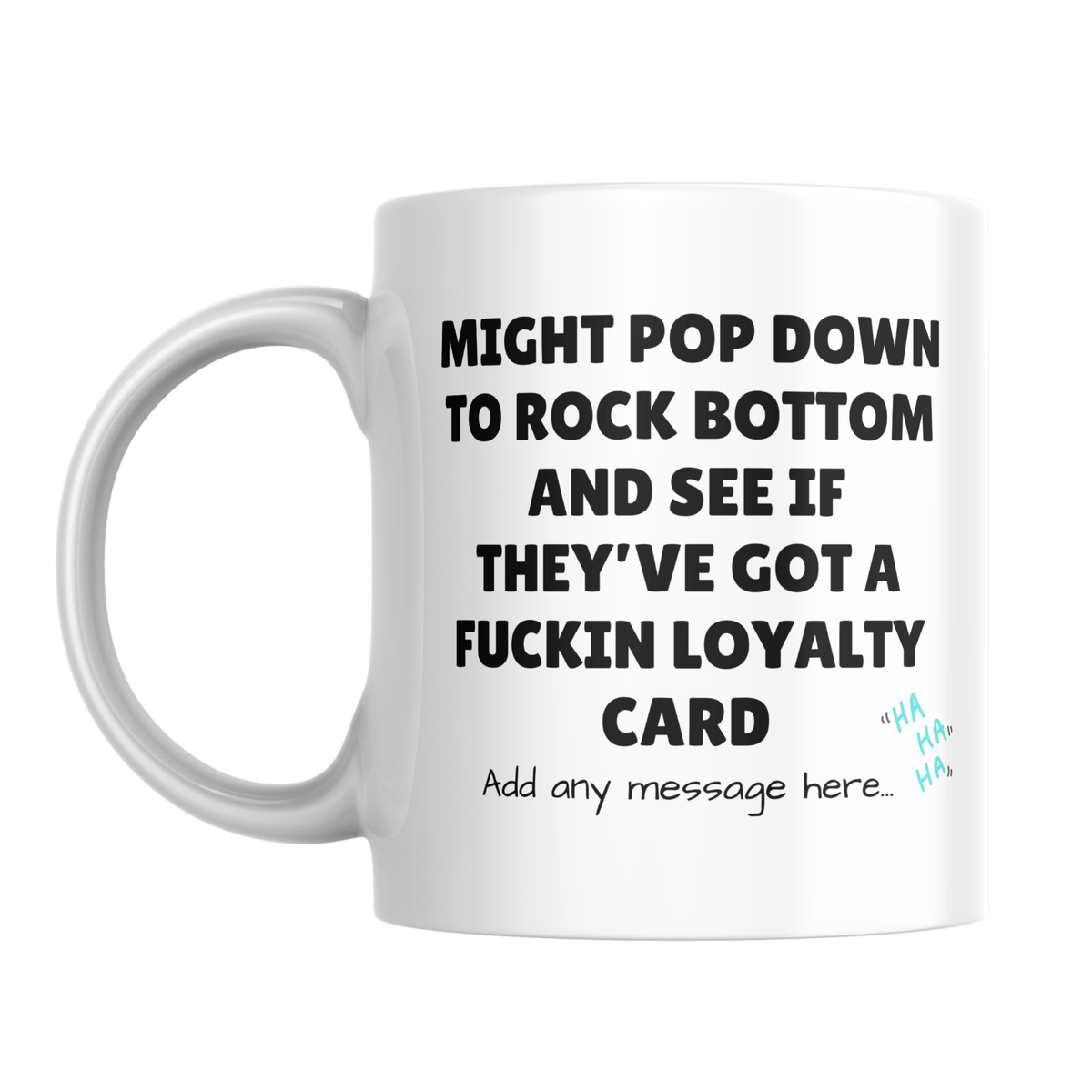 Rock Bottom Loyalty Card Mug – front view