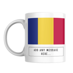 Personalised Romania flag mug – front view