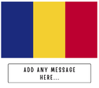 Personalised Romania flag mug – flat source artwork with space for a personalised message