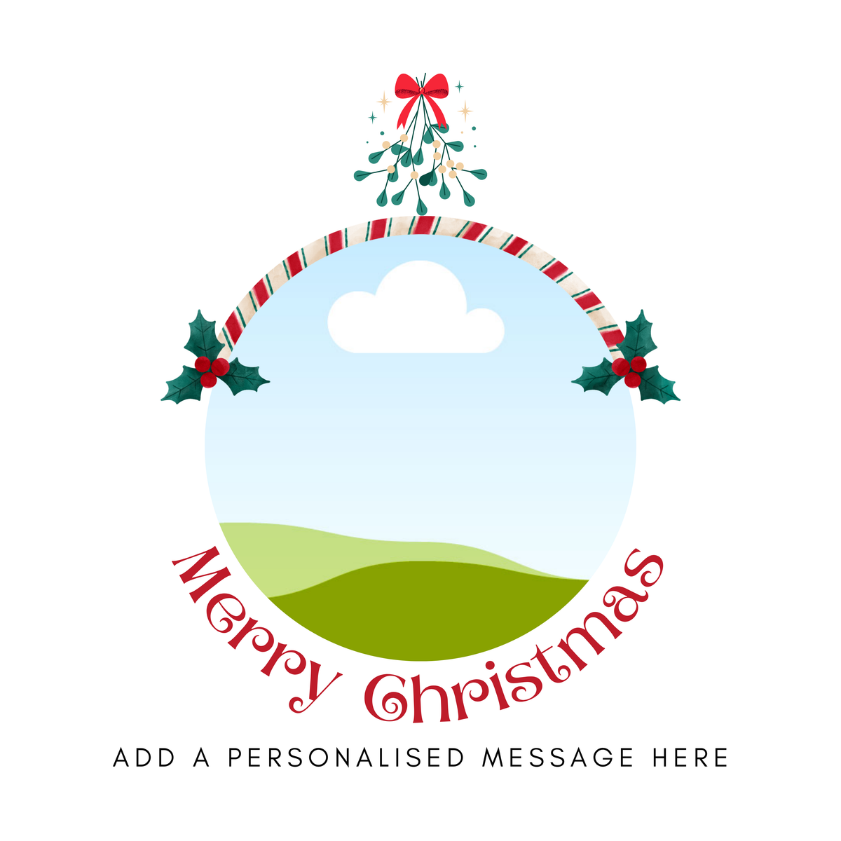 Round Photo Frame Christmas Mug – flat artwork with photo placeholder