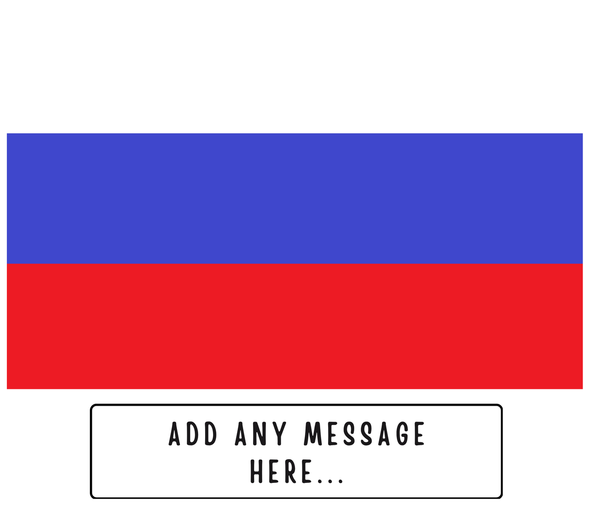 Personalised Russia flag mug – flat source artwork with space for a personalised message