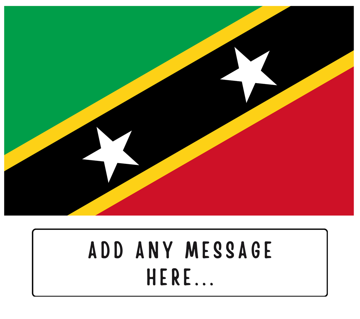 Personalised Saint Kitts and Nevis flag mug – flat source artwork with space for a personalised message