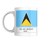 Personalised Saint Lucia flag mug – front view