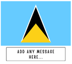 Personalised Saint Lucia flag mug – flat source artwork with space for a personalised message