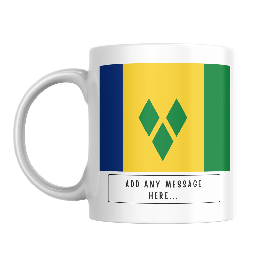 Personalised Saint Vincent and the Grenadines flag mug – front view