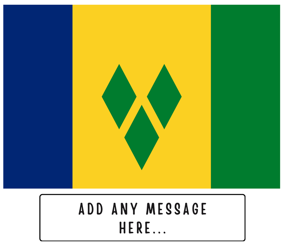 Personalised Saint Vincent and the Grenadines flag mug – flat source artwork with space for a personalised message