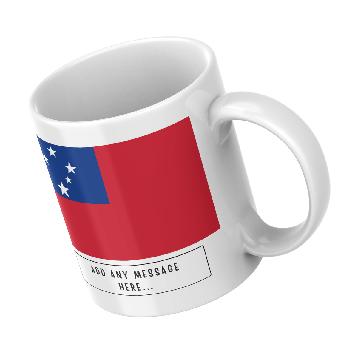 Personalised Samoa flag mug – angled view