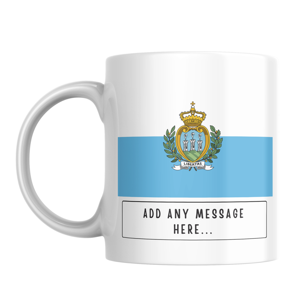 Personalised San Marino flag mug – front view