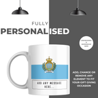 Personalised San Marino flag mug – personalisation and care information