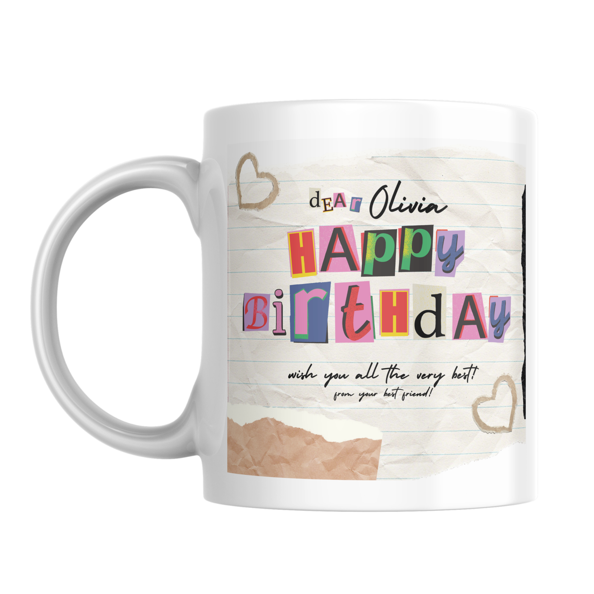 Scrapbook Birthday Mug – front view