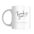 Script Heart Thank You Mug – front view