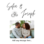 Script Names and Rings Photo Engagement Mug – flat artwork with example photo