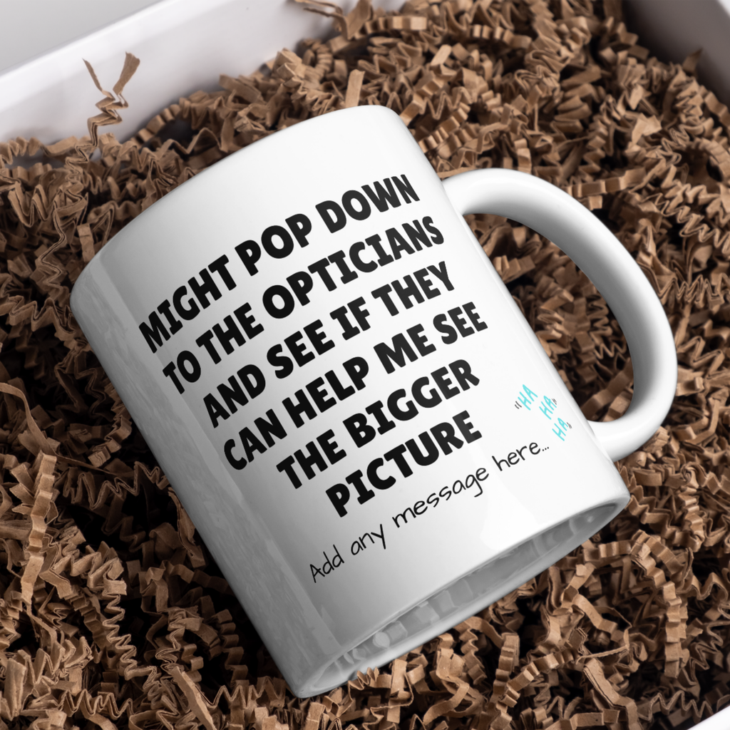 See the Bigger Picture Optician Mug – gift presentation on paper packing