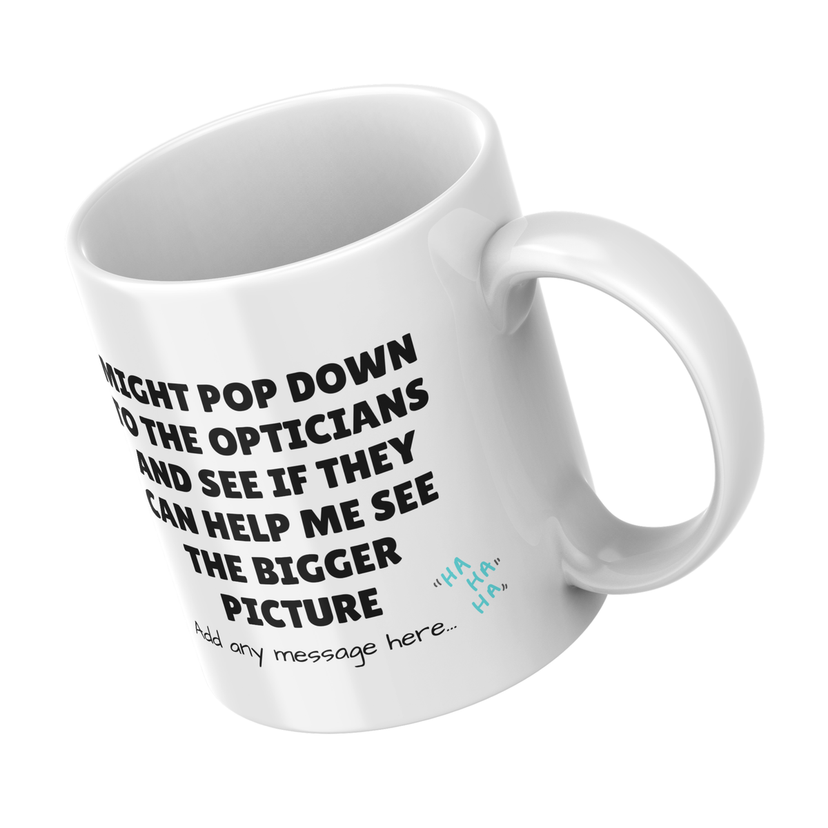 See the Bigger Picture Optician Mug – angled view