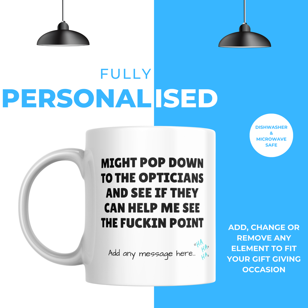 See the Point Optician Mug – personalisation information
