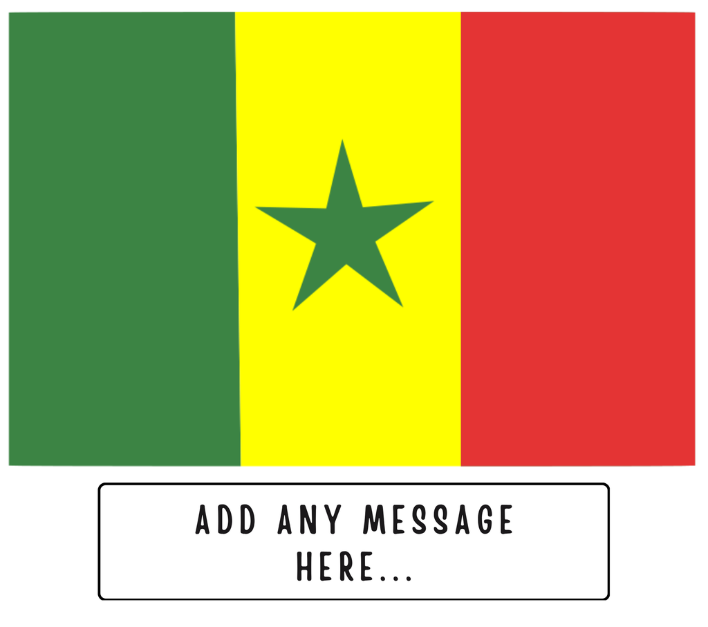 Personalised Senegal flag mug – flat source artwork with space for a personalised message