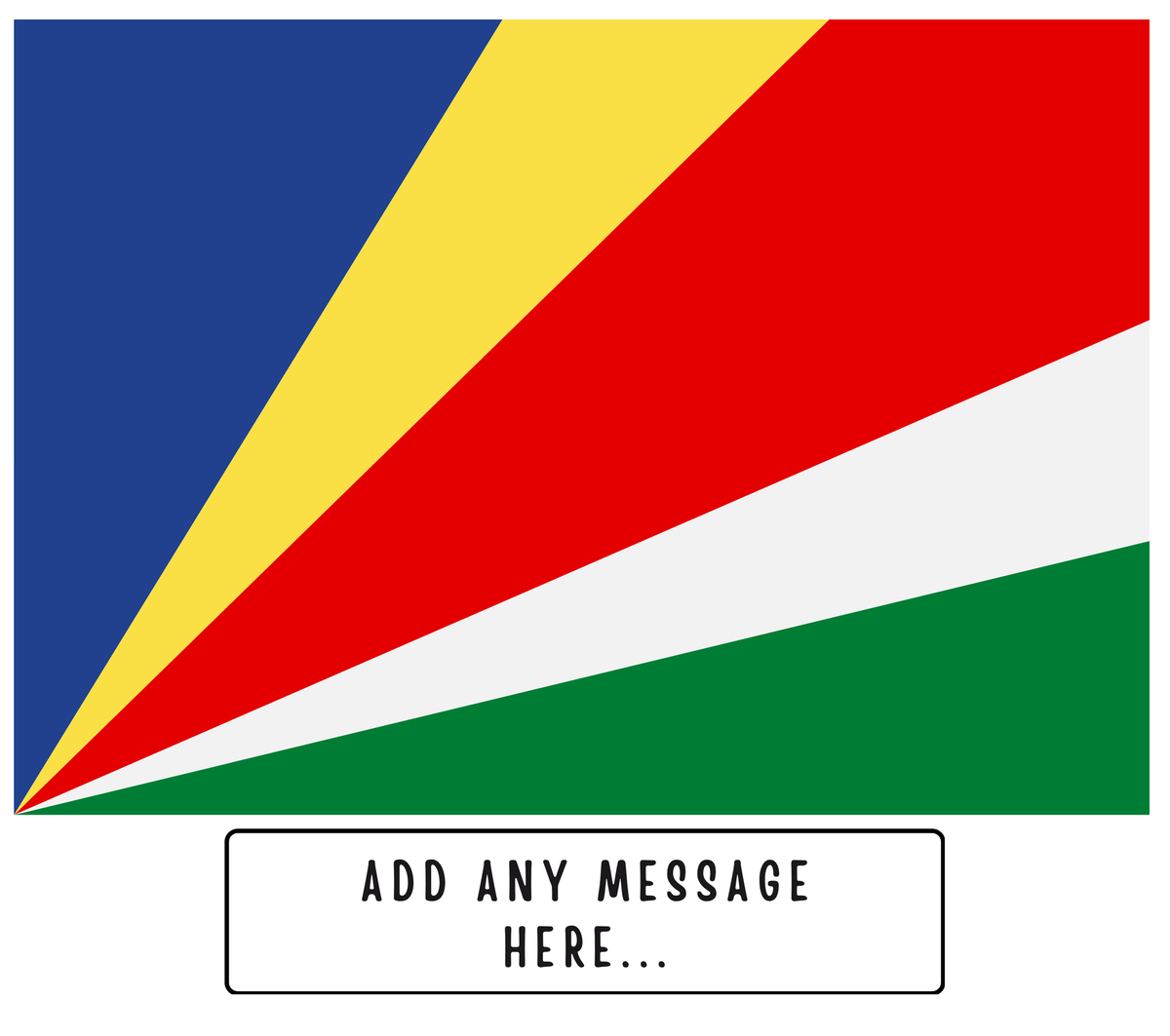 Personalised Seychelles flag mug – flat source artwork with space for a personalised message